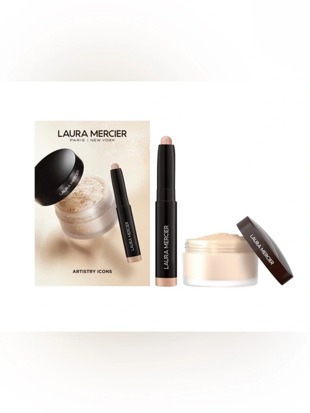 laura mercier Mini Duo: Creamy Champagne Stick & Translucent Setting Powder NIB